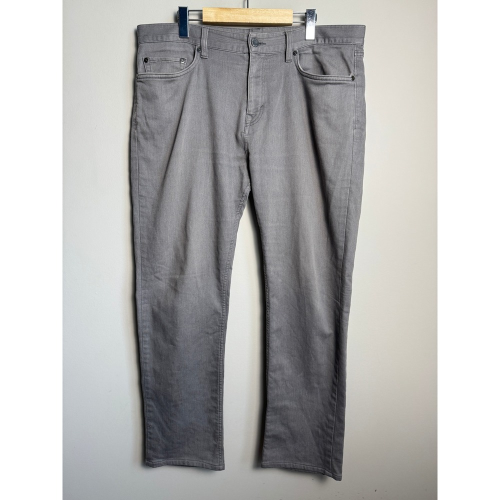 Banana Republic Traveler Slim Fit Pants Smoke Grey Stretch Casual Minimalist Men